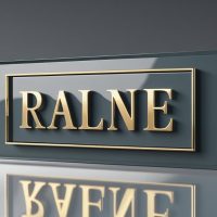 create name plate glossy design name facing front